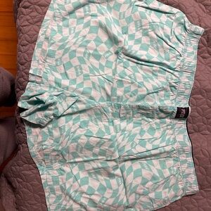 PINK Victoria’s Secret Mint Green Checkered Pajama Shorts XXL